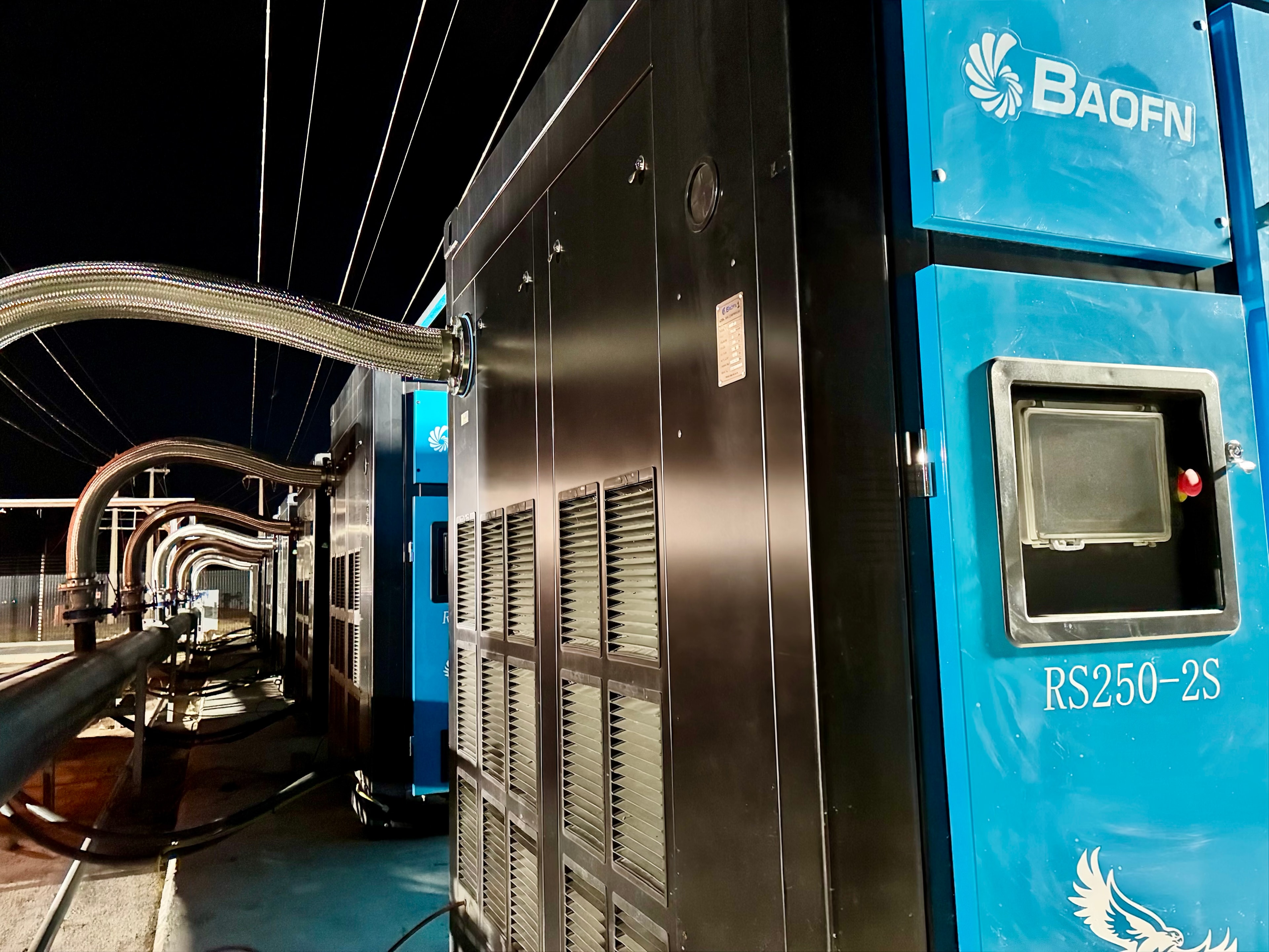 BAOFN RS250-2S compressors piped in a line on a South African plant
