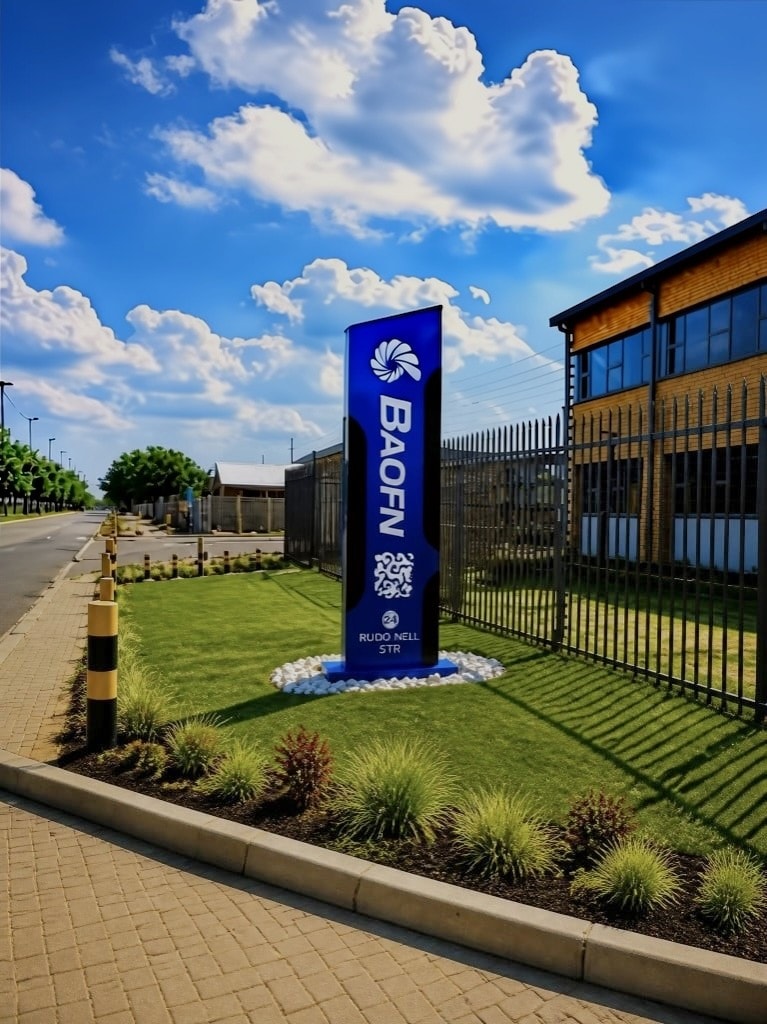 BAOFN roadside pylon sign at 24 Rudo Nell Street, Johannesburg head office